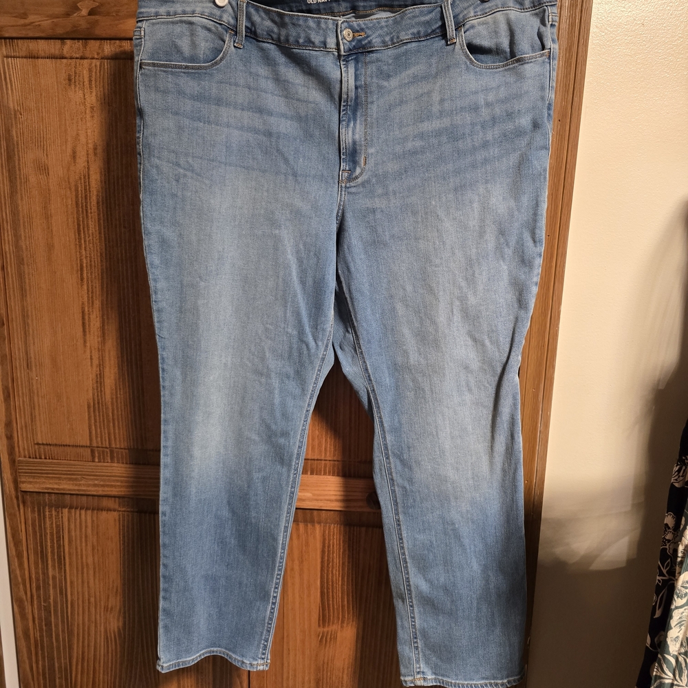Old Navy Women's Straight Leg Jeans - Light Blue